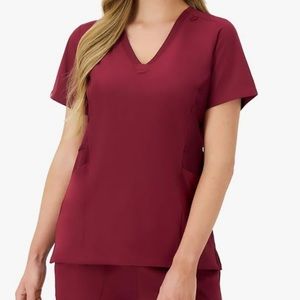 Afternoon Burgundy Hanes Scrub Top